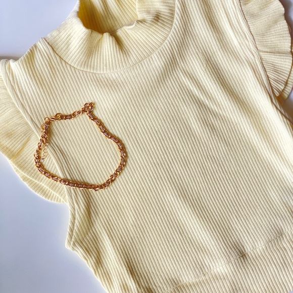 100% Cotton Pale Yellow Short Sleeve Shirt | New - Picture 4 of 7